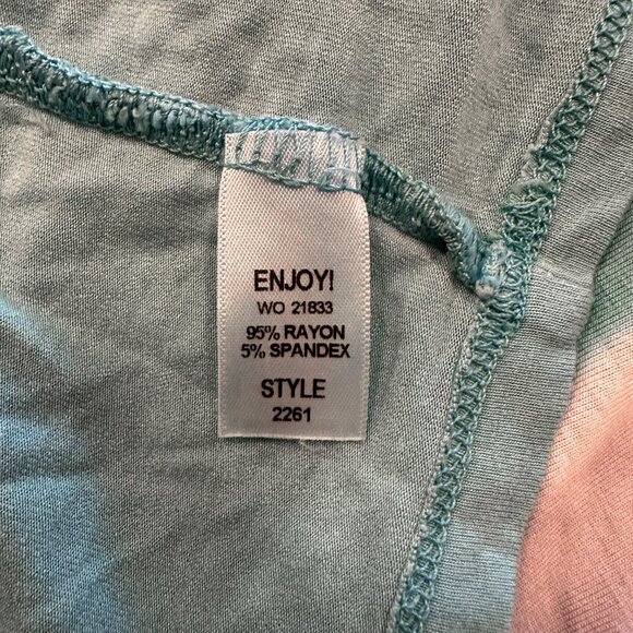 Michael Stars Flowy Tank Top Womens Size OS Turquoise Grey Colorblock Scoop Neck - Picture 8 of 9